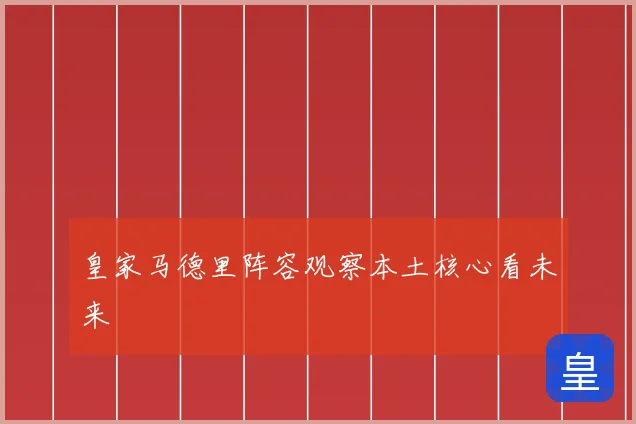 皇家马德里阵容观察本土核心看未来